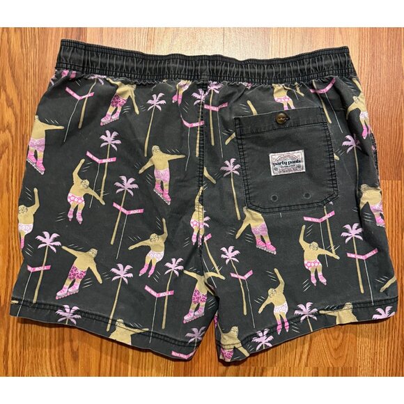 Party Pants Swim Trunks Mens L 5" Sloth Skater AOP Board Shorts - Picture 2 of 6